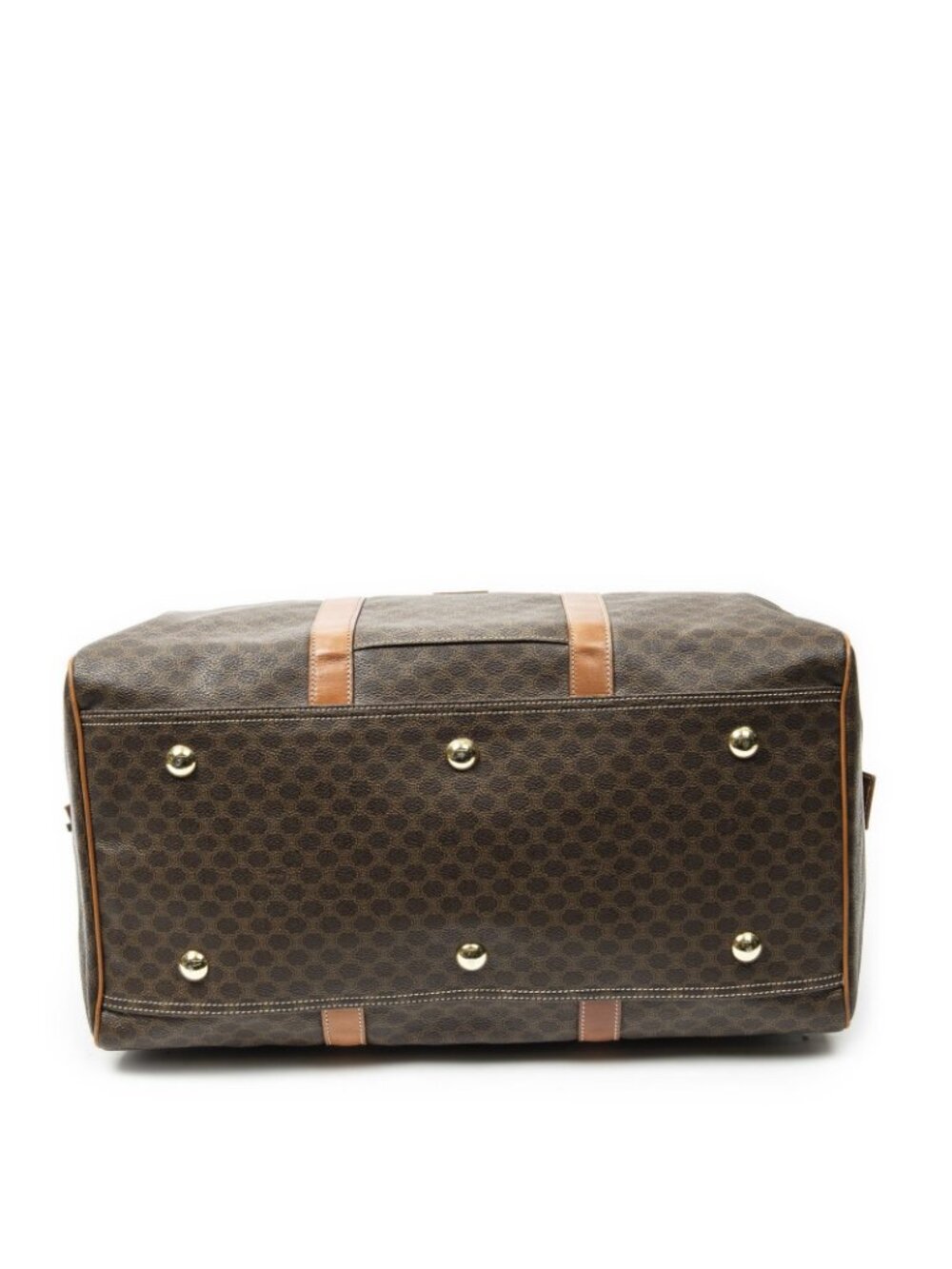 Celine Vintage Travel Boston Brown Macadam Canvas Shoulder - Picture 6 of 10